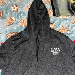 Dark gray, NASA T-shirt, with hoodie